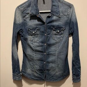 Denim Long Sleeve Button-Up Shirt